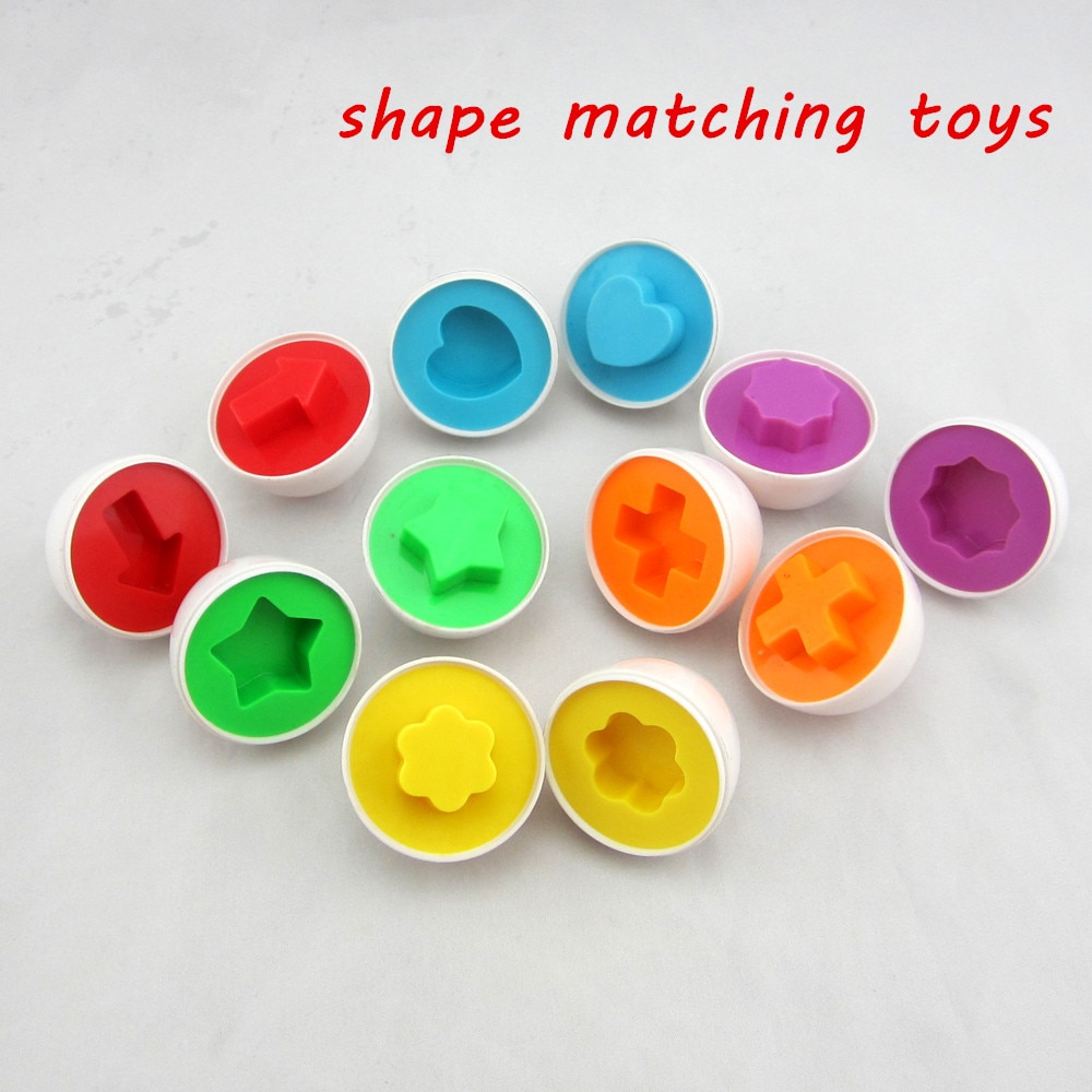 6 st/st Zuigeling plastic puzzel baby smart eieren vorm bijpassende speelgoed kids Early Learning educatief spel Niet Giftig