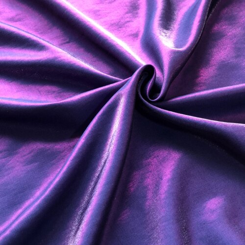 Breedte 59 "Parelmoer Wit Glas Zijde Hennep Stof Laken Linnen Materiaal Mode Jurk Stof Door De Halve Yard: Purple blue