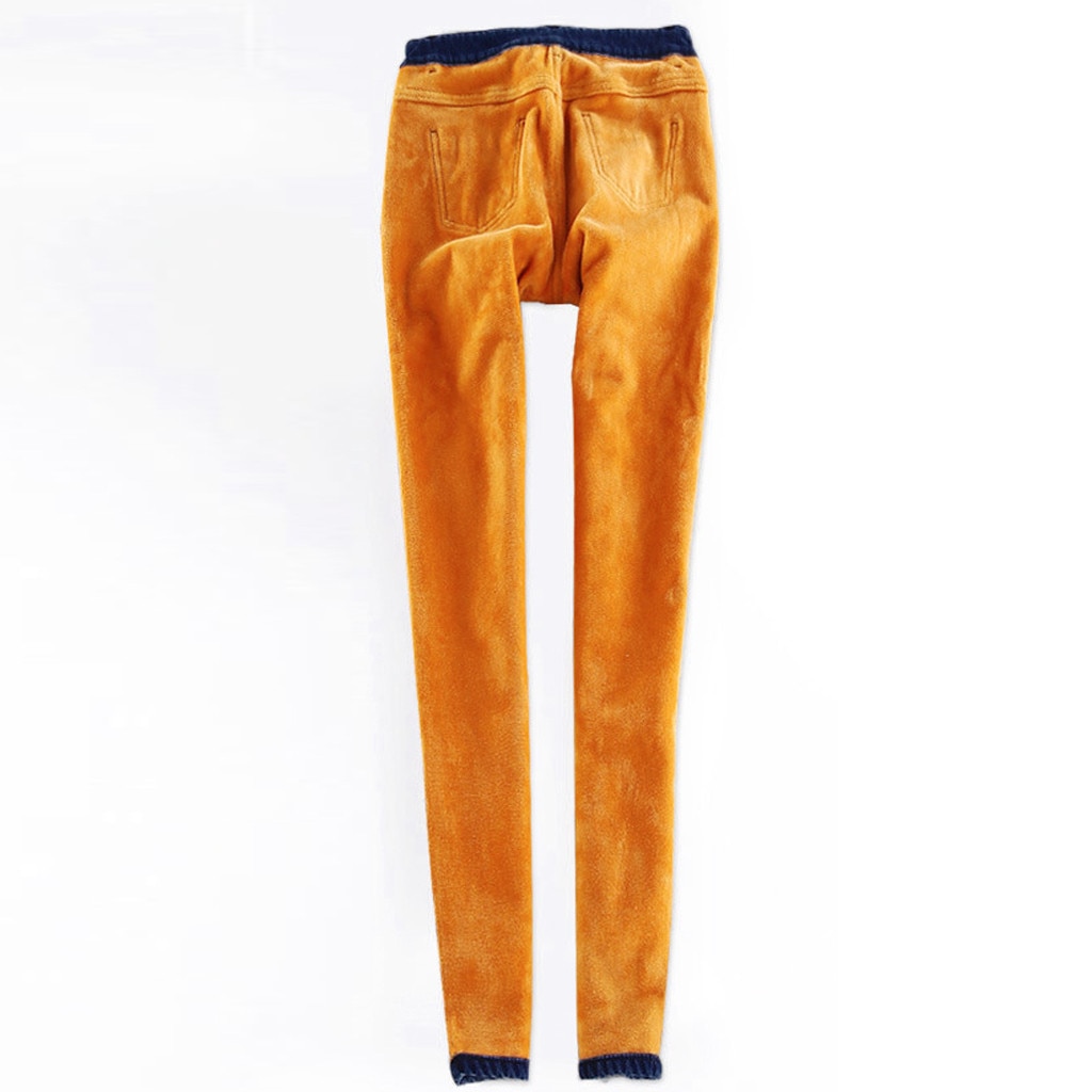 Jean d'hiver pour femmes, pantalon extensible en velours, Denim molletonné taille haute, Denim, grande taille #3