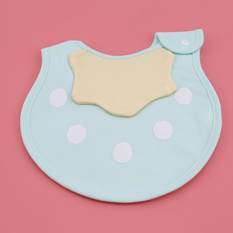 1pcs Lovely Baby Bibs Cotton Waterproof Lunch Feeding Bibs Baby Cartoon Feeding Cloth Children Baby Eatting Accessories: green