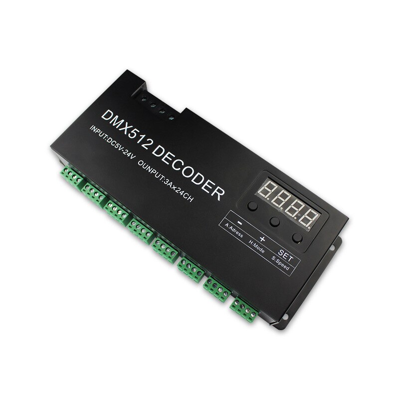 24 -kanaals dmx-decoder dmx 512 constante spanningsdecoder 24 ch cv pwm 3a x 24- kanaals