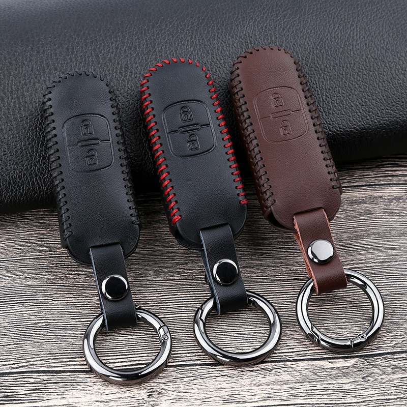 Lederen Auto Remote Key Case Cover Voor Mazda 2 3 6 Atenza Axela Demio CX-5 CX5 CX-3 CX7 CX-9 Accessoires