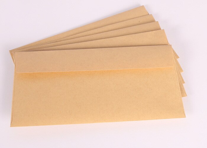 Enveloppes en papier Kraft rétro Vintage | 10 pièces/lot, 22*11cm, pour carte Scrapbooking, de commémoration, 3 couleurs: Kraft