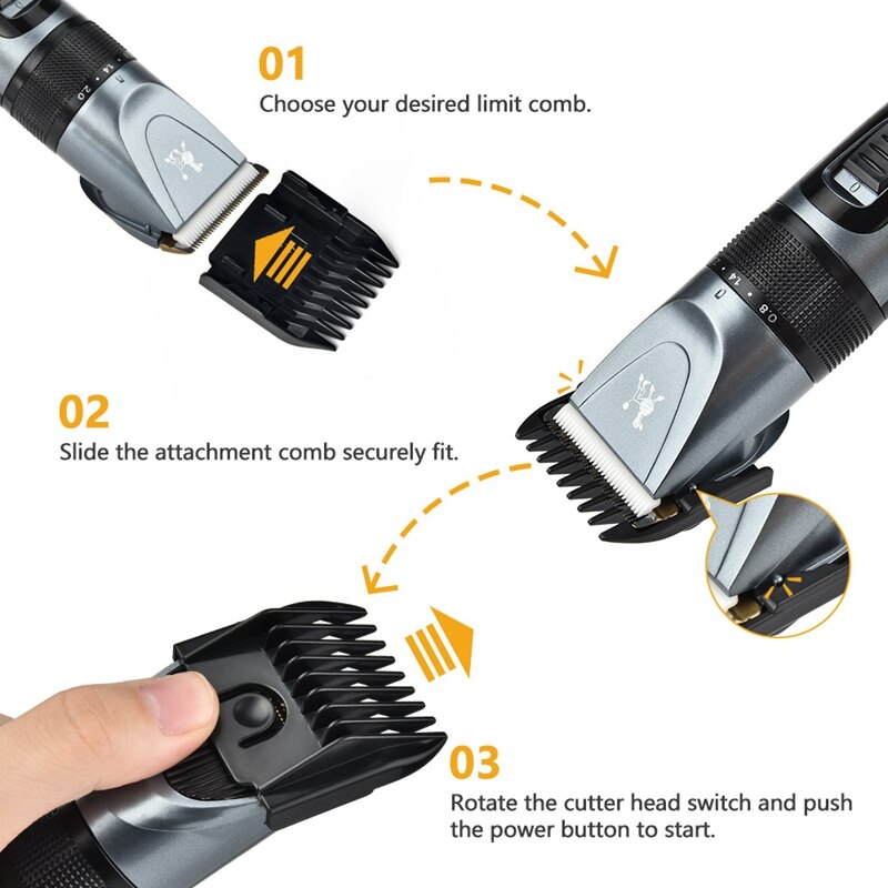 Dog Clippers Low Noise Pet Clippers Rechargeable Dog Trimmer Cordless Pet Grooming Tool with Comb Nail Kits