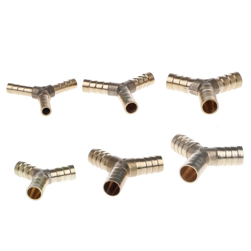 6-16mm laiton Y pièce 3 voies tuyau de carburant connecteur de menuisier pour Air pétrole gaz
