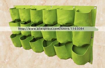 Pocketgarden Hanging Plant Pots Wall Pot Vertical Garden Flower Pots and Planter Hanging Pots Planter garden supplies: 18 round pockets 1