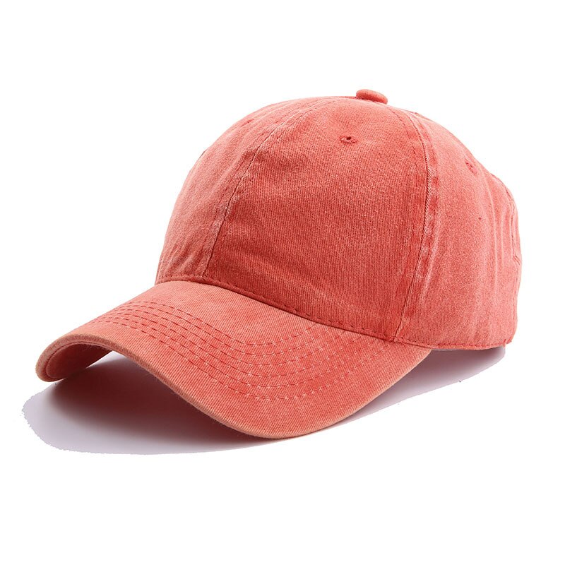 Solido Tinta Unita di Colore Cotone Lavato Berretto Da Baseball Delle Donne Degli Uomini di Casual Regolabile All'aperto Trucker Cappelli di Snapback Dropshipping Visiera di Sun: Orange