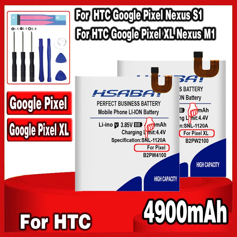 Hsabat 4900Mah B2PW4100 Batterij Voor Htc Google Pixel Nexus S1/4900Mah B2PW2100 Batterij Voor Htc Nexus Google pixel Xl Nexus M1