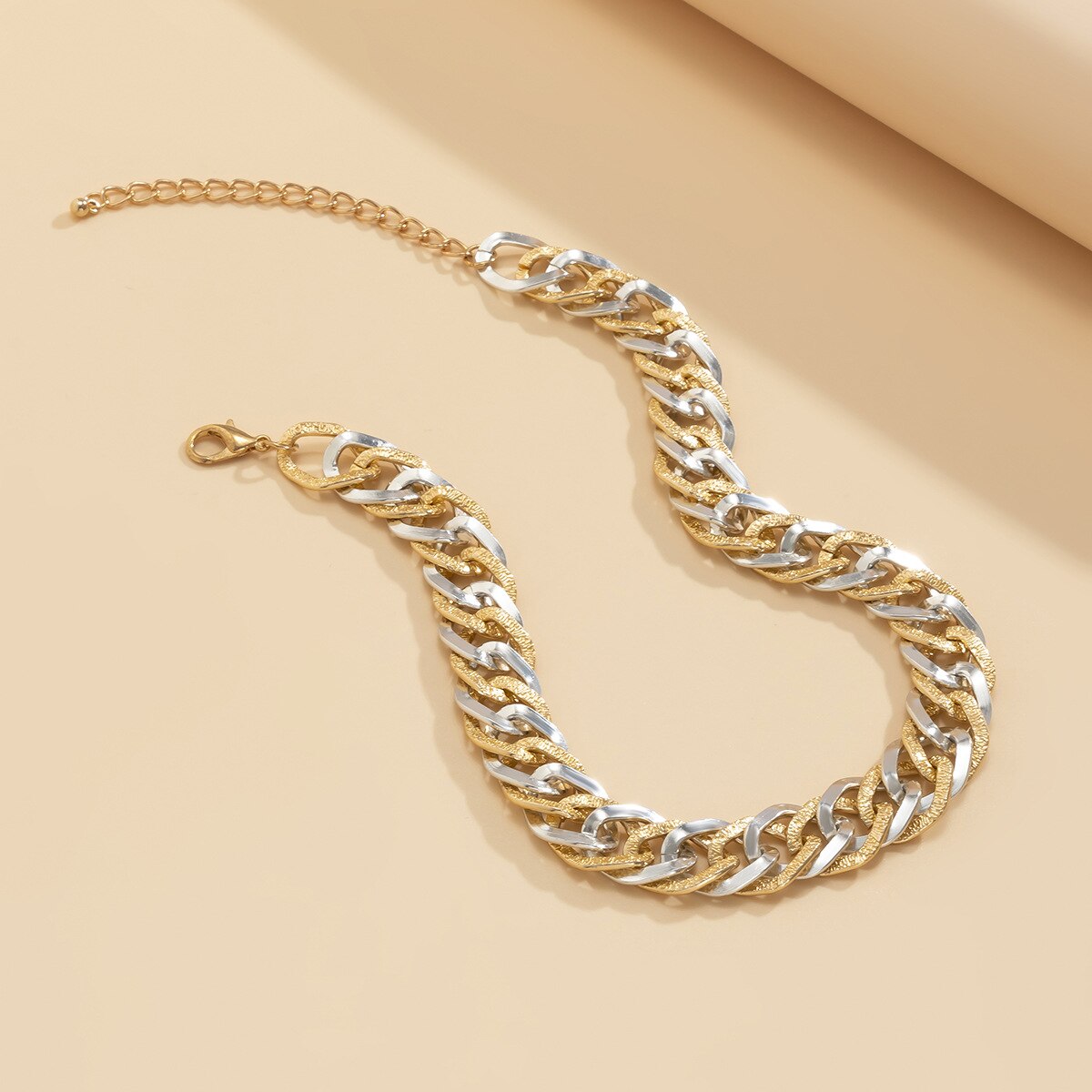 Punk gold chunky stainless steel bracelets for women, bangle bracelet, fashionable chain cuban link women's bracelet jawlery