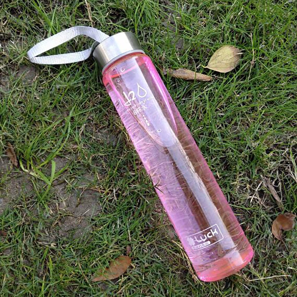 My 280ml lemon Sport H2o Gym For Water Bottles Portable Summer Outdoor Sports Unbreakable Transparent Plastic kids Water Bottle: color 10