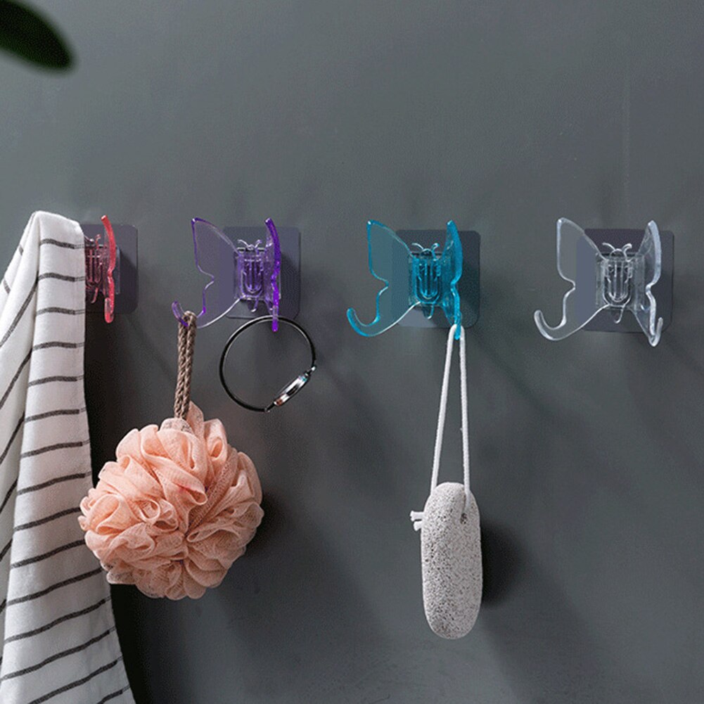 Soporte de gancho para ducha en forma de mariposa, colgadores de pared para bolsa, llaves, toallas, baño, SCI88, nueva decoración