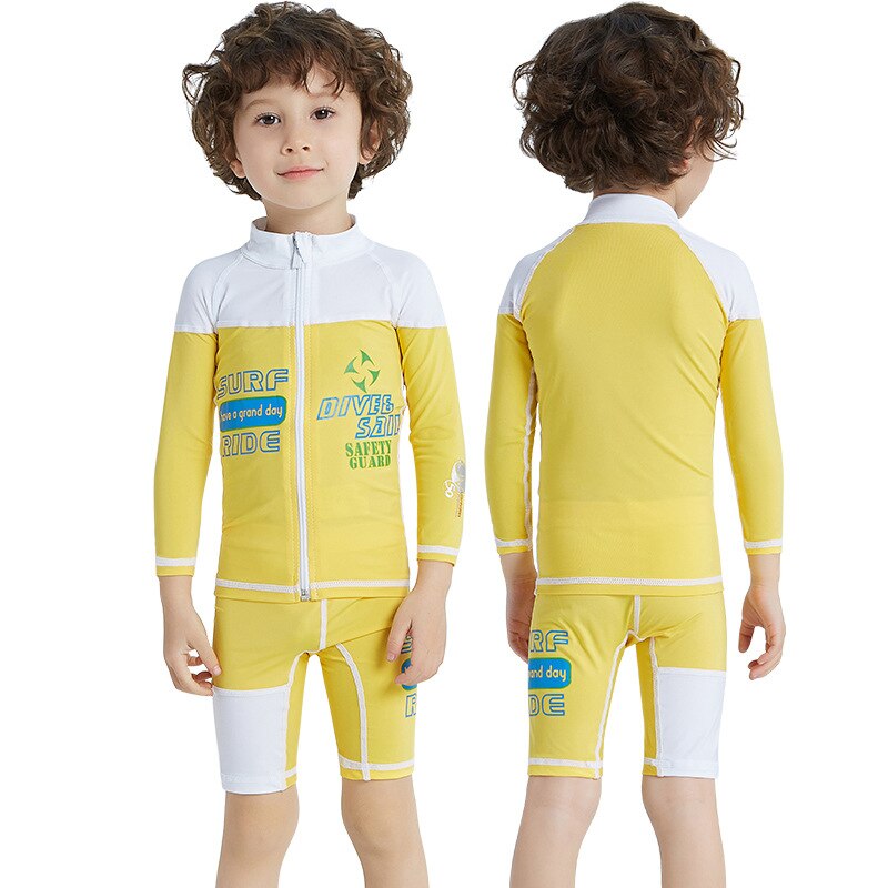 Wetsuits Kinderen Een Stuk Zwemmen Draagt Duikpakken Korte Mouwen Jongens Meisjes Surfen Kinderen Rash Guards
