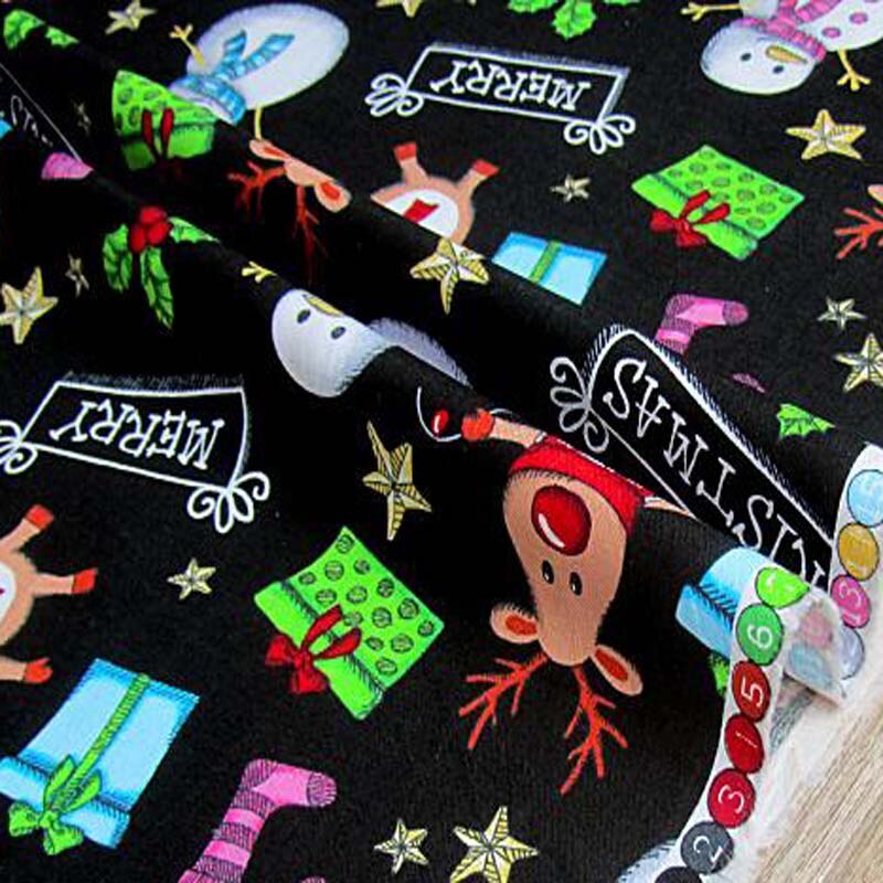 Delicated Kerstcadeau Sneeuwpop Milieu En Verven 100% Katoen Stof 50X70Cm X'mas Stof Patch Werk Doek dres