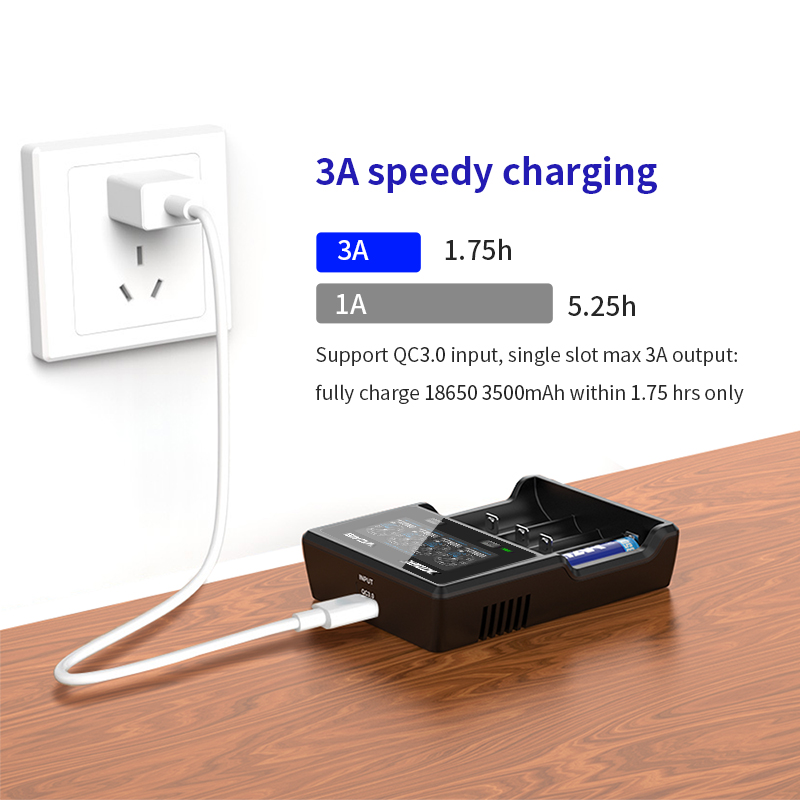 XTAR Battery Charger VC4S QC3.0 Fast Charging AA AAA Battery 20700 21700 18650 Battery Charger VC4S VS XTAR VC4 Charger