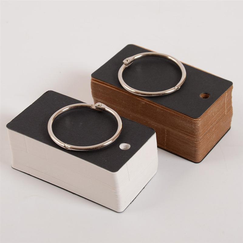 100 Pcs Blank Alphabet Cards Literacy Cards Stationery Supplies with Binder Ring for School Office (Light Brown)