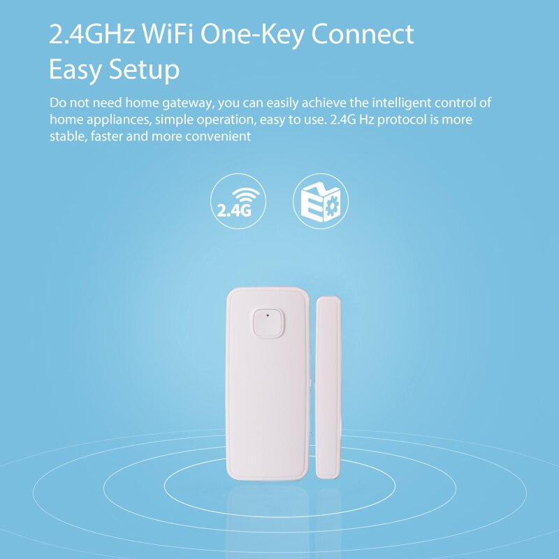 Smart wifi door sensor work with alexa google home voice and IFTTT control for ios Android