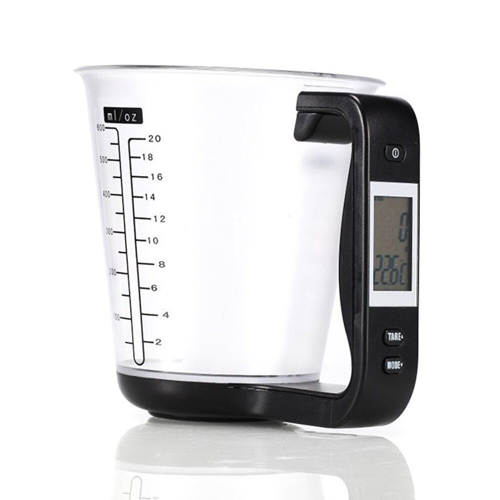 Kitchen Measuring Cup Scale LCD Digital Display for Baking Tea Weighting Coffee: Black