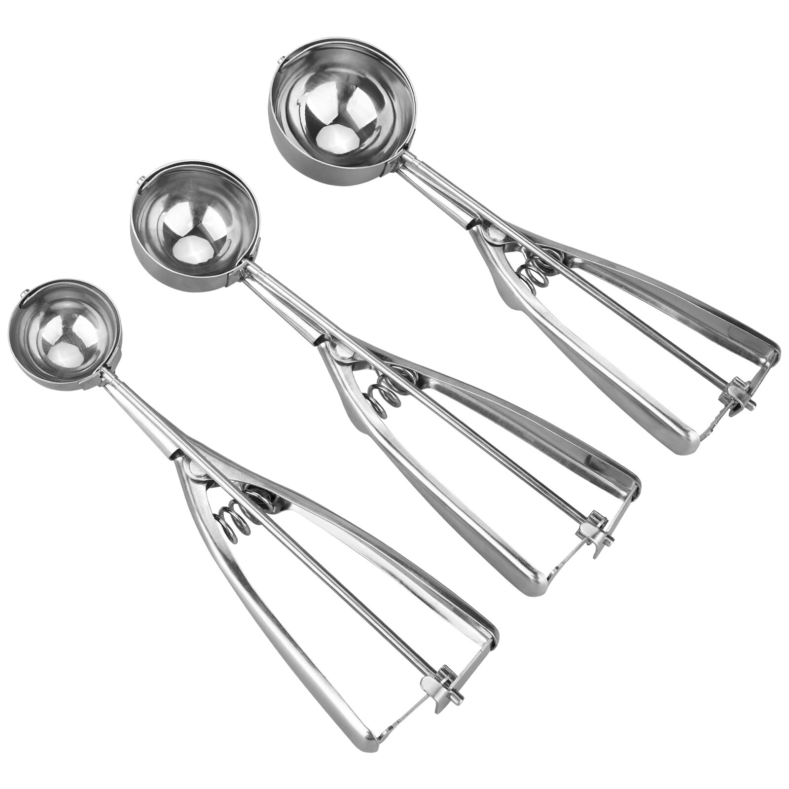 Stainless Steel Kitchen Tool Ice Cream Scoop Mash Potato Scoop Cream Spoon Ice Cream Tools 3 Size For Choose Portable