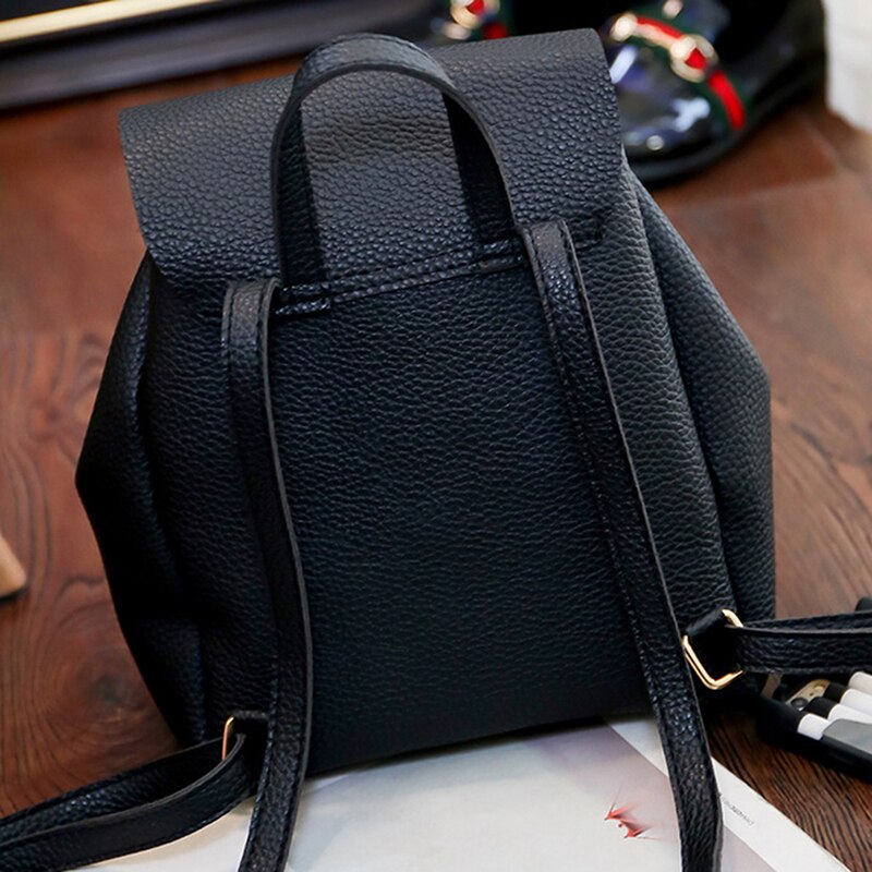 Sac à dos en cuir Pu pour femmes, sacoche d'école pour adolescentes,
