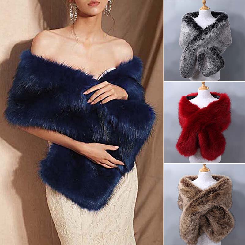 Bont Faux Winter Bolero Vrouwen Bruids Sjaal Bruiloft Cape In Voorraad Mantels Jas Jas Voor Avondfeest
