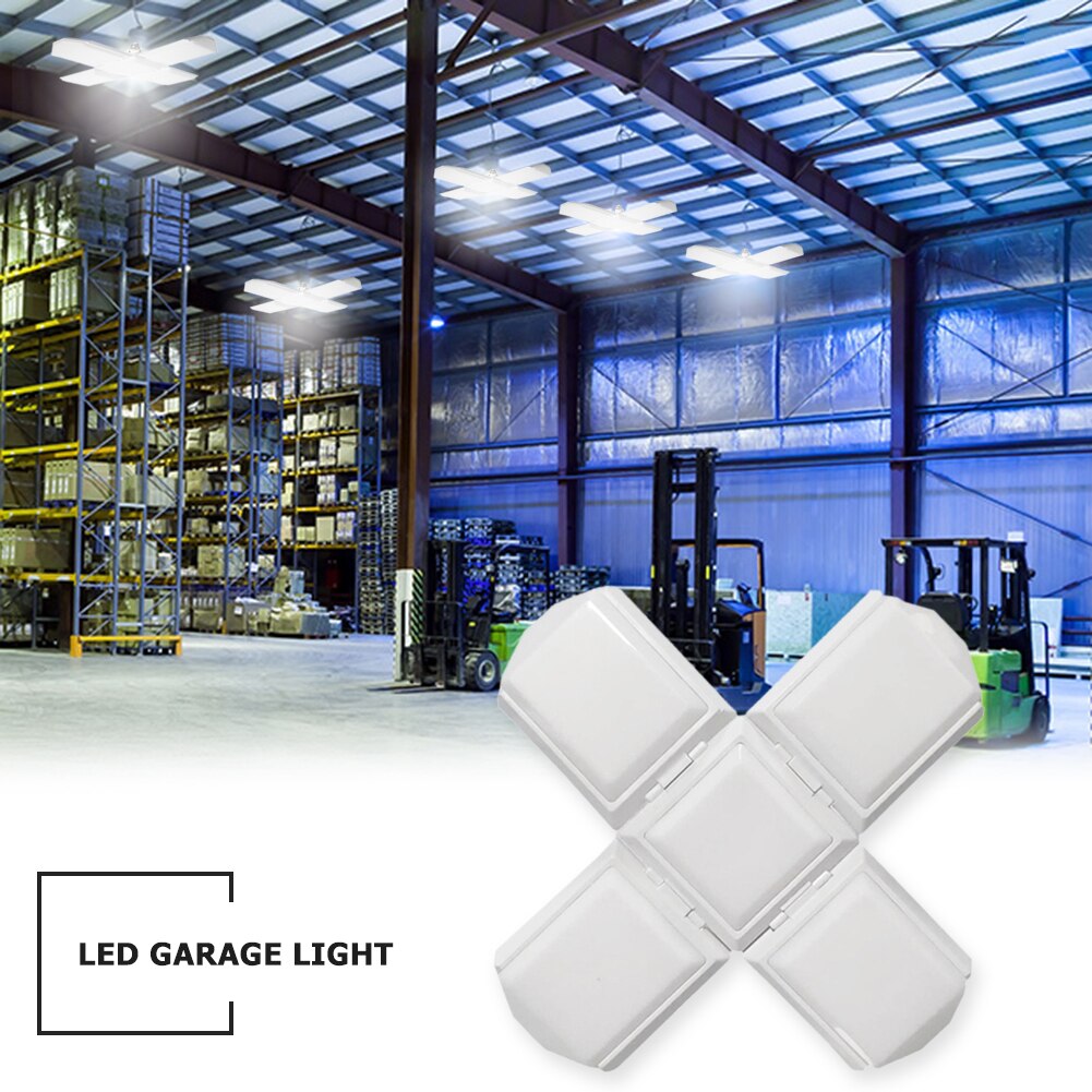 Led Opvouwbare Garage Licht Verstelbare Lamp E27 Vierkante Voetbal Lamp