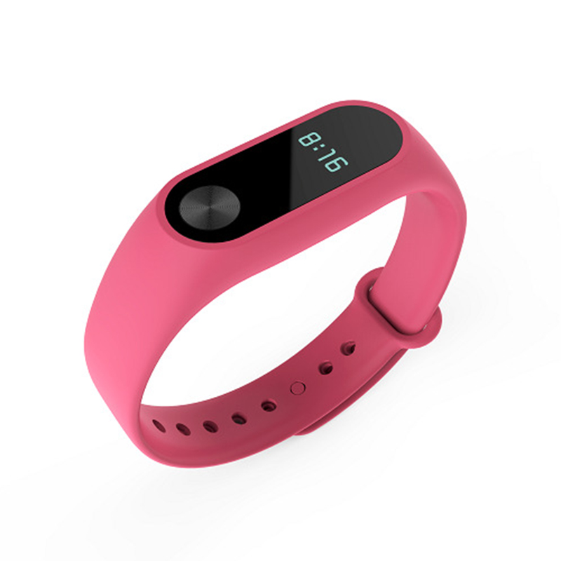 11 Colors Silicon Strap For Xiaomi Mi Band 2 Sport Strap Smart Bracelet Watch MiBand 2 Colorful WristBand Replacement TXTB1: Pink