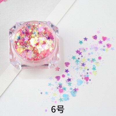 Festival Haar Glitter Eye Gezicht Nail Body Glitter klatergoud op Gezicht Gel Art Flash Cosmetische Make-Up Pailletten glitter Decoratie: 6