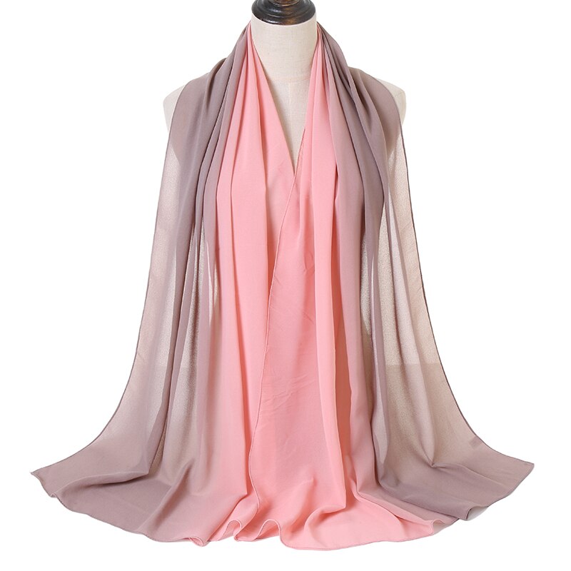 Laven Newest Gradient Bubble Chiffon Scarf Women Muslim Hijab Large Size Ombre Scarves Chiffon Shawl Female Islamic Bandana: 12