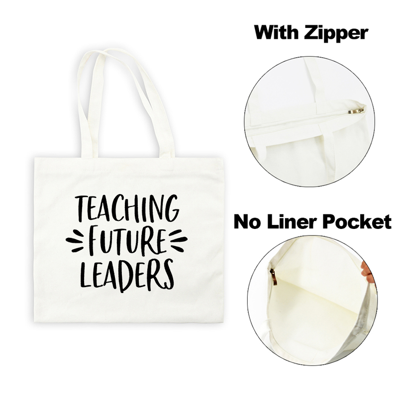 Vrouwen Tas Onderwijs Is Een Werk Van Hart Leraar Leven Schouder Canvas Tas Katoen Shopper Bag Leuke Leraar kruidenier: G1526-TBWH-E