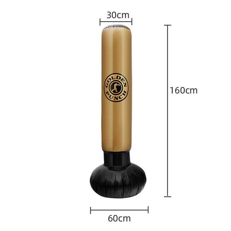 Boksepunch tung posere oppblåsbar boksesekk frittstående tumbler kolonne sandpose til voksne låve Fitness 63 tommer
