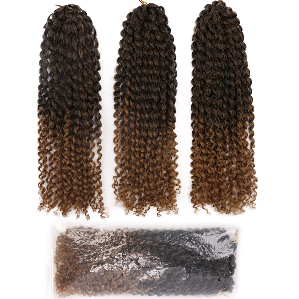 12 Inch Marley Crochet Braids 3PCS/Pack Synthetic Afro Kinky MarlyBob Braids Hair 24 Roots/Pack Ombre Colors Hair Extensions: T1B-27