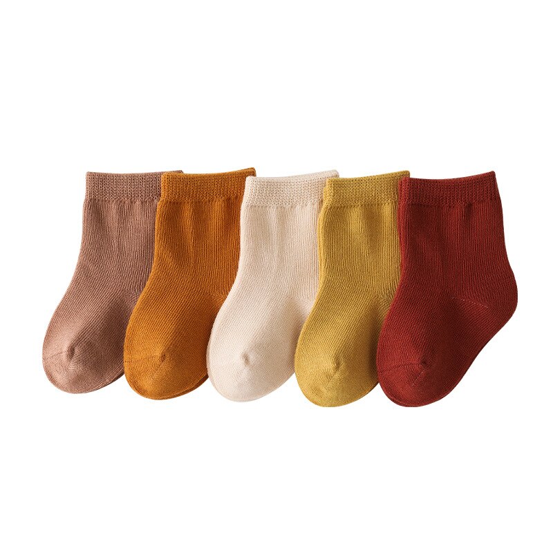 0-8Years Soild Color Cotton Socks Autumn Baby Boys Casual Socks Toddler Girl Foot Socks Babi Ankle Socks Calcetines Bebe