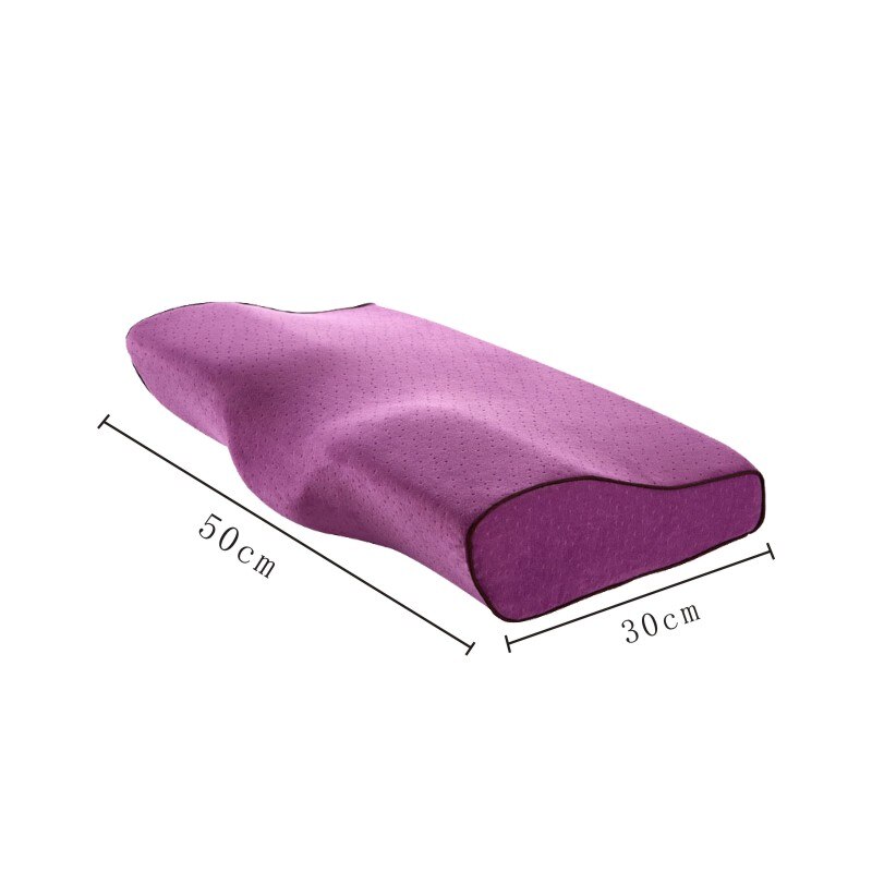 1 stk relax cervikal sundhedspleje puder kontureret ortopædisk memory skum pude til nakkesmerter cervikale puder memory puder: Lilla 50 x 30 x 10cm