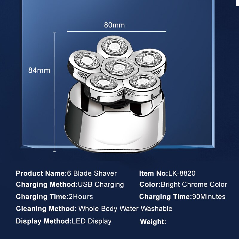 Tondeuse 5 en 1 Rechargeable par USB pour hommes, rasoir pour cheveux, nez, oreilles, barbe, lavable, flottant