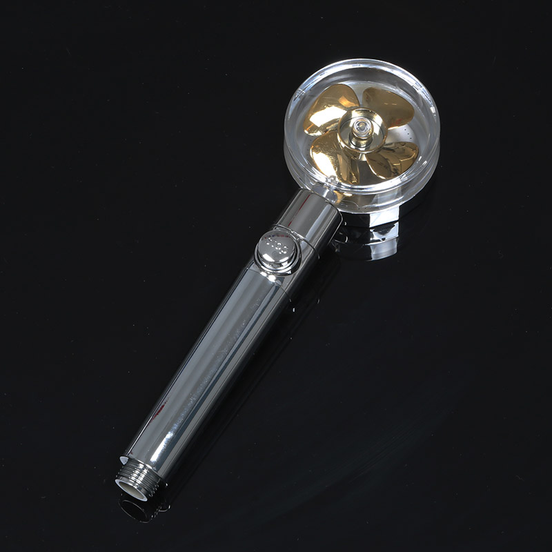 Turbocharged Shower Head Water Saving Flow 360 Degrees Rotating with Filter Rain High Pressure Spray Nozzle Bathroom Accessories: Gold Plating