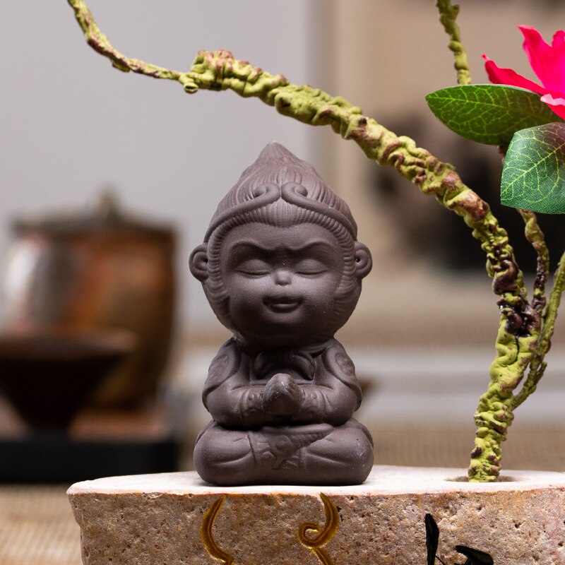 Monkey King Ceramic Decoration Home Decoration Tea Art Pet Statue Sculpture Home Decoration Monkey King Statue: NamasteC