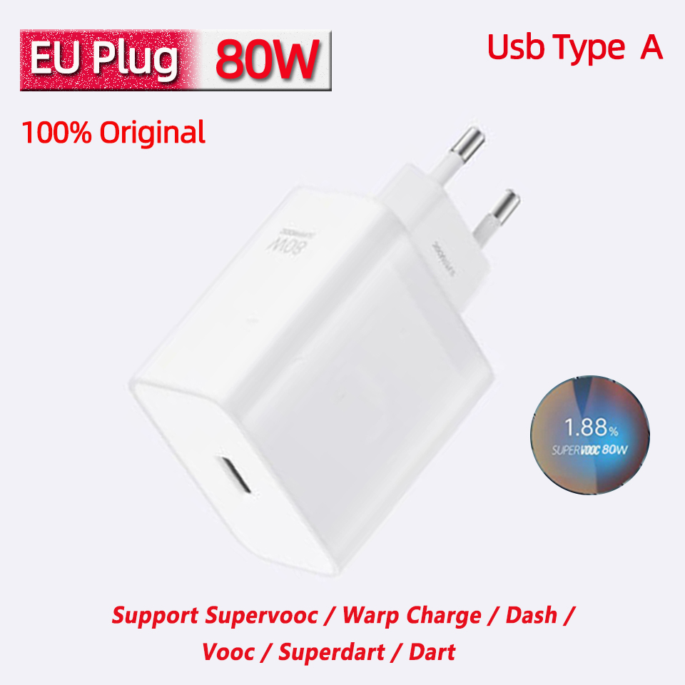 Supervooc-Adaptador de cargador Oneplus de 80w, cargadores originales de teléfono, 100w, One Plus, 10pro, Nord 3, Ce3, Realme, Oppo tipo A, puerto de carga rápida: Blanco / IL