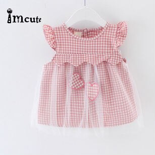 Peuter Kids Baby Meisjes Mesh Patchwork Prinses Mooie Leuke Jurk Pageant Plaid Liefelijk Tutu Jurk Kleding