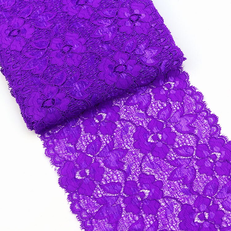 Ruban de dentelle souple à motif Floral de 16cm, fournitures d'artisanat en dentelle, robe pour vêtements dessus soutien-gorge décoration blanche, guipure dentelle: Violet foncé