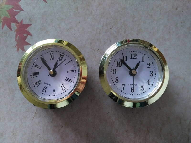 5PCS Gold Rim Diameter 50MM Insert Quartz Clock for Built - in Insert Clock Head DIY Desk Clock