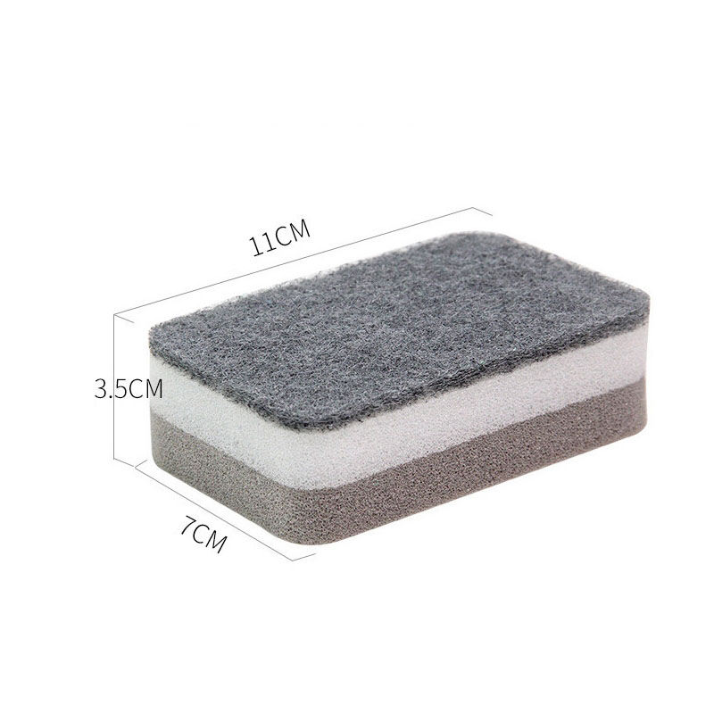 Esponja de limpeza dupla face, esfregão, limpeza de cozinha, esponja de lavagem de louça, toalhas de limpeza, acessórios domésticos, 5pcs