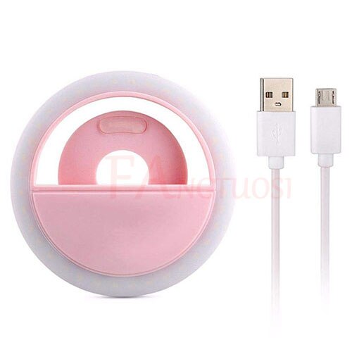 FANGTUOSI LED Selfie Light Phone light ring Portable Flash Enhancing Photography ring light: Pink