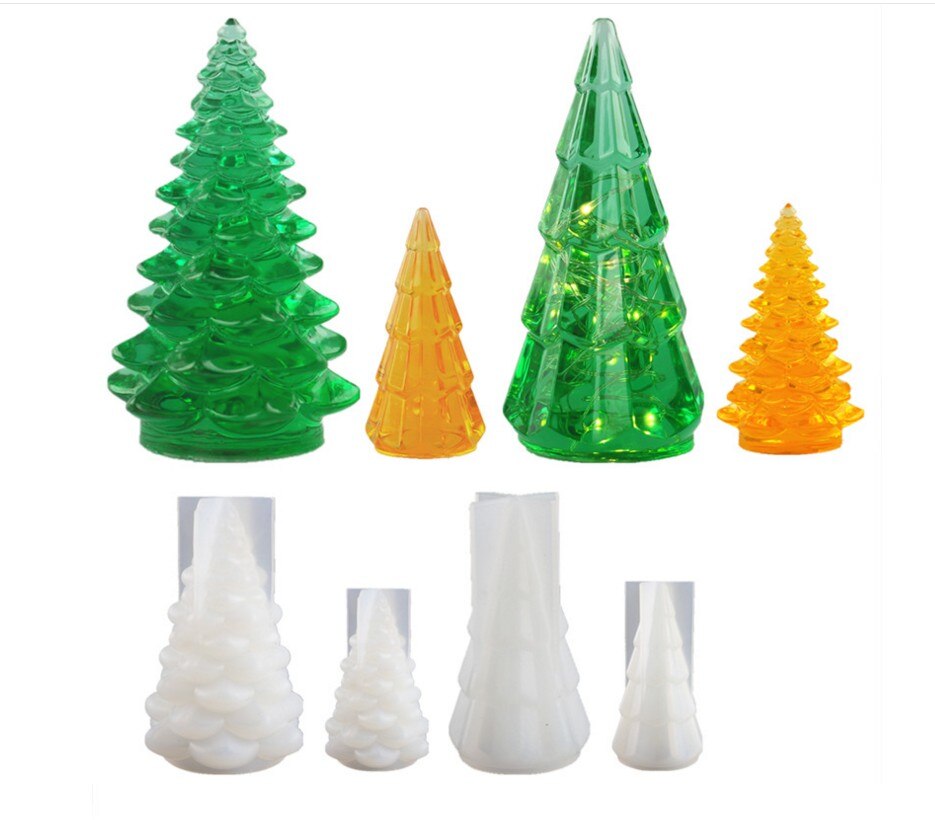 Transparant Siliconen Mal Hars Decoratieve Craft Diy Kerstboom Nachtlampje Ornamenten Mold Epoxyhars Mallen Voor Sieraden