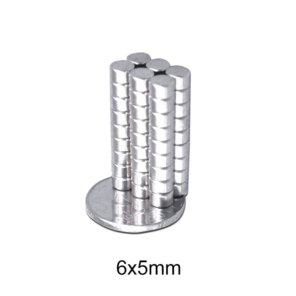 20 ~ 500 stuks 6 x 5 mm zeldzame aarde neodymium magneten 6mm x 5mm super krachtige sterke magneten schijf 6 x 5mm kleine ronde magneet 6*5 mm