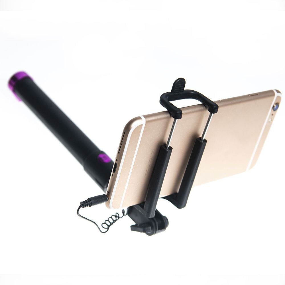 20cm-80cm Foldable Extendable Telescopic Rod Cable Range WiredMonopod Mobile Phone Holder 3.5mm Jack Selfie Stick