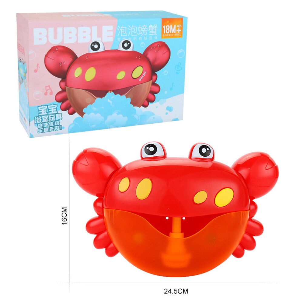 Bubble Machine Tub Grote Krab Automatische Bubble Maker Blower 9 Muziek Lied Bad Speelgoed MAR6