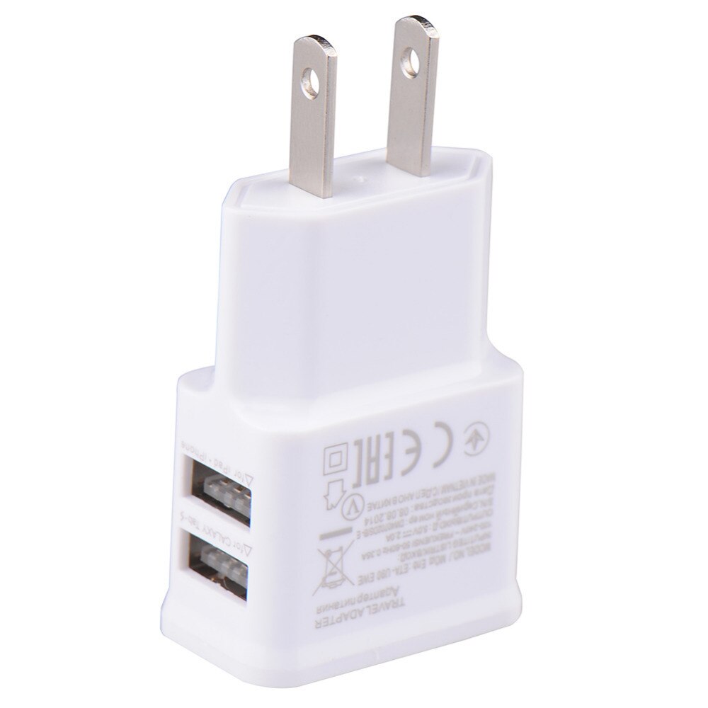 Cross-Border 1A 2A 2usb Mobile Phone Charger Android Smart Travel Charger European and American Regulations Charging P