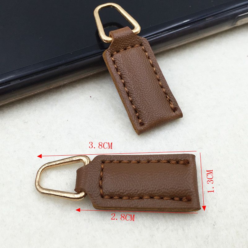 2 Stuks Pu Leer Rits Pull Tab Voor Tassen Garment Rugzak Accessoires Diy Rits Puller End Afneembare Clip Zip Hoofd slider