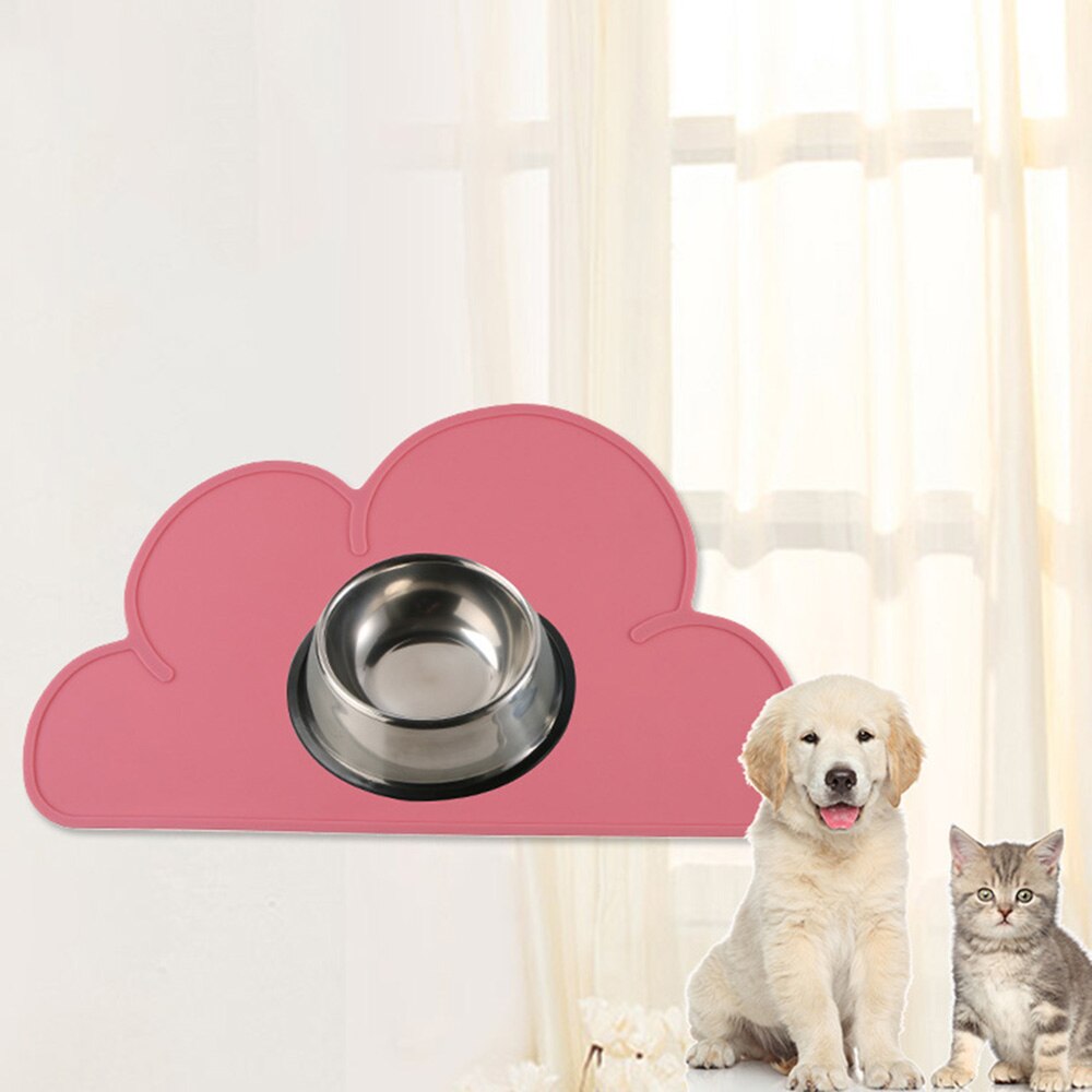 Silicone Cute Cloud Pet Feeding Mat Dog Food Pad Mat Pet Feeder Water Dish Bowl Placemat Feeding Clean Cat Dog Supplies