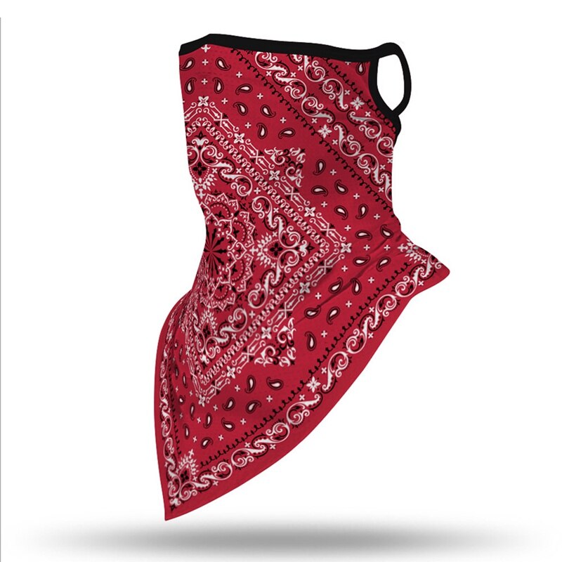X Unisex estampado de tótem protector solar para deportes al aire libre a prueba de polvo oreja colgante triángulo: QJ2726A31